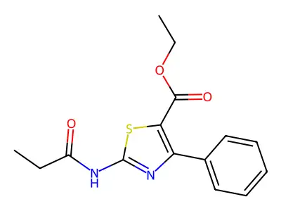 Ethyl 4-phenyl-2-propionamidothiazole-5-carboxylate structure