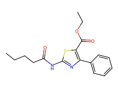 Ethyl 2-pentanamido-4-phenylthiazole-5-carboxylate structure