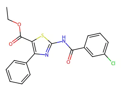 Ethyl 2-(3-chlorobenzamido)-4-phenylthiazole-5-carboxylate structure