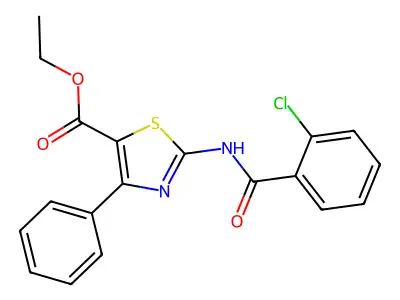 Ethyl 2-(2-chlorobenzamido)-4-phenylthiazole-5-carboxylate structure