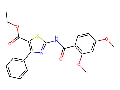 Ethyl 2-[(2,4-dimethoxybenzoyl)amino]-4-phenyl-1,3-thiazole-5-carboxylate structure