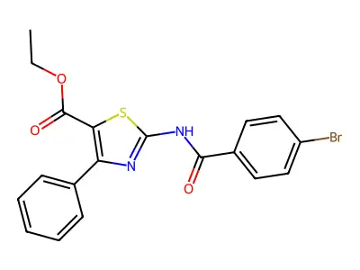 Ethyl 2-(4-bromobenzamido)-4-phenylthiazole-5-carboxylate structure
