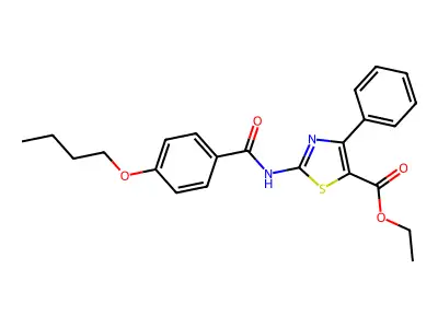 Ethyl 2-(4-butoxybenzamido)-4-phenylthiazole-5-carboxylate structure