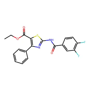 Ethyl 2-[(3,4-difluorobenzoyl)amino]-4-phenyl-1,3-thiazole-5-carboxylate structure