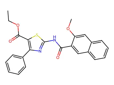 ethyl 2-(3-methoxy-2-naphthamido)-4-phenylthiazole-5-carboxylate structure