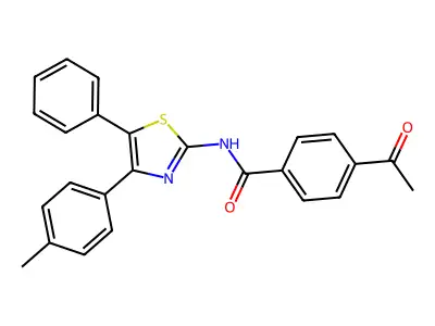 4-acetyl-N-[4-(4-methylphenyl)-5-phenyl-1,3-thiazol-2-yl]benzamide structure