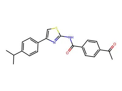 4-acetyl-N-(4-(4-isopropylphenyl)thiazol-2-yl)benzamide structure