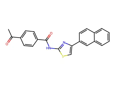 4-acetyl-N-(4-(naphthalen-2-yl)thiazol-2-yl)benzamide structure