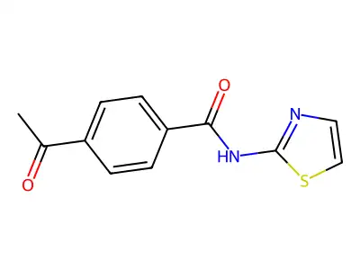 4-acetyl-N-(1,3-thiazol-2-yl)benzamide structure