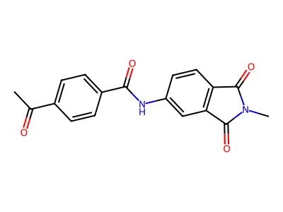 4-acetyl-N-(2-methyl-1,3-dioxoisoindolin-5-yl)benzamide structure