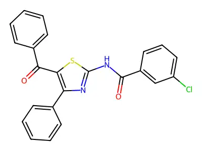 N-(5-benzoyl-4-phenyl-1,3-thiazol-2-yl)-3-chlorobenzamide structure