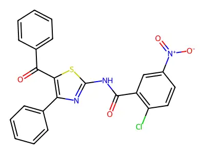 N-(5-benzoyl-4-phenyl-1,3-thiazol-2-yl)-2-chloro-5-nitrobenzamide structure