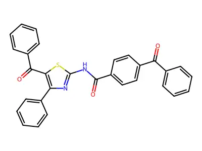 4-benzoyl-N-(5-benzoyl-4-phenyl-1,3-thiazol-2-yl)benzamide structure