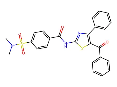 N-(5-benzoyl-4-phenyl-1,3-thiazol-2-yl)-4-(dimethylsulfamoyl)benzamide structure