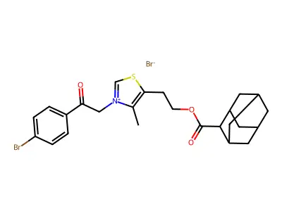 5-[2-(ADAMANTANE-2-CARBONYLOXY)ETHYL]-3-[2-(4-BROMOPHENYL)-2-OXOETHYL]-4-METHYL-1,3-THIAZOL-3-IUM BROMIDE structure