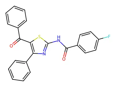 N-(5-benzoyl-4-phenyl-1,3-thiazol-2-yl)-4-fluorobenzamide structure