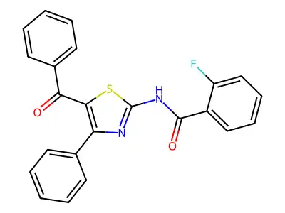 N-(5-benzoyl-4-phenyl-1,3-thiazol-2-yl)-2-fluorobenzamide structure