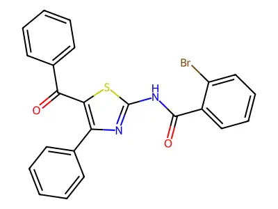 N-(5-benzoyl-4-phenyl-1,3-thiazol-2-yl)-2-bromobenzamide structure