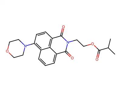 2-(6-Morpholin-4-yl-1,3-dioxobenzo[de]isoquinolin-2-yl)ethyl 2-methylpropanoate structure