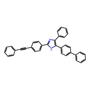 4-phenyl-2-[4-(2-phenylethynyl)phenyl]-5-(4-phenylphenyl)-1H-imidazole structure