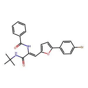 N-{2-[5-(4-bromophenyl)-2-furyl]-1-[(tert-butylamino)carbonyl]vinyl}benzamide structure
