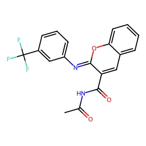 (2Z)-N-acetyl-2-{[3-(trifluoromethyl)phenyl]imino}-2H-chromene-3-carboxamide structure