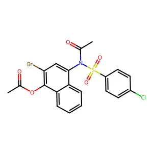 2-Bromo-4-[N-(4-chlorobenzenesulfonyl)acetamido]naphthalen-1-YL acetate structure