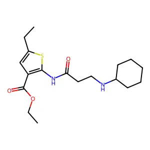 Ethyl 2-[3-(cyclohexylamino)propanoylamino]-5-ethylthiophene-3-carboxylate structure