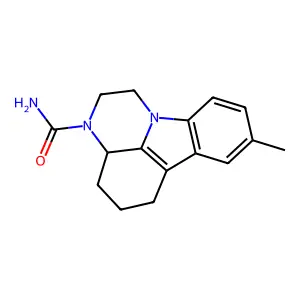 8-Methyl-1,2,3a,4,5,6-hexahydro-3H-pyrazino[3,2,1-jk]carbazole-3-carboxamide structure