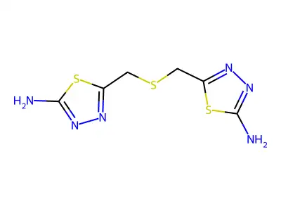 5,5'-(Thiobis(methylene))bis(1,3,4-thiadiazol-2-amine) structure