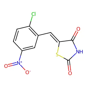 (5E)-5-(2-chloro-5-nitrobenzylidene)-1,3-thiazolidine-2,4-dione structure