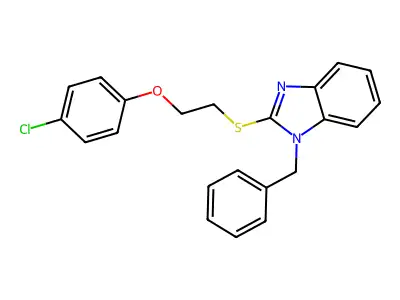 1-benzyl-2-{[2-(4-chlorophenoxy)ethyl]sulfanyl}-1H-benzimidazole structure