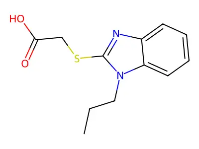 2-[(1-propyl-1H-1,3-benzodiazol-2-yl)sulfanyl]acetic acid structure
