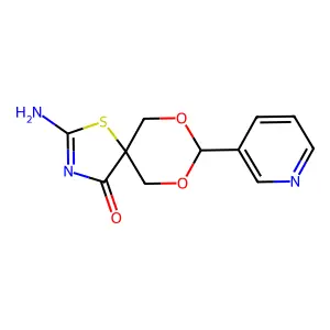 2-Amino-8-pyridin-3-yl-7,9-dioxa-1-thia-3-aza-spiro[4.5]dec-2-en-4-one structure