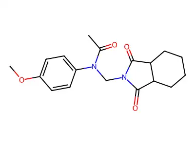 N-(4-Methoxyphenyl)-N-((octahydro-1,3-dioxo-2H-isoindol-2-yl)methyl)acetamide structure