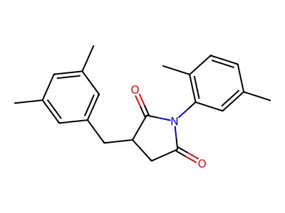 1-(2,5-Dimethylphenyl)-3-[(3,5-dimethylphenyl)methyl]pyrrolidine-2,5-dione structure