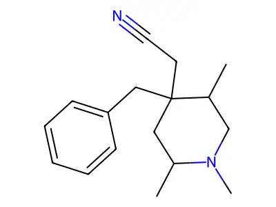 2-(4-Benzyl-1,2,5-trimethylpiperidin-4-yl)acetonitrile structure