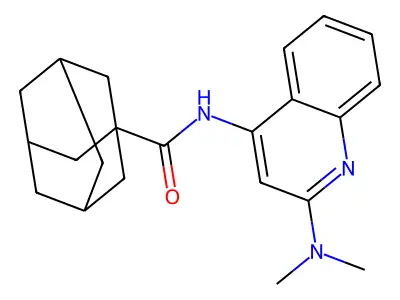 N-[2-(dimethylamino)quinolin-4-yl]adamantane-1-carboxamide structure