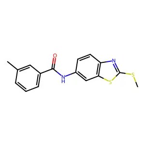 3-methyl-N-[2-(methylsulfanyl)-1,3-benzothiazol-6-yl]benzamide structure