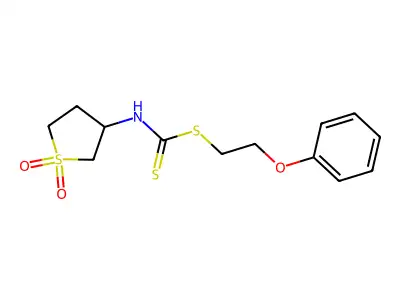 2-Phenoxyethyl (1,1-dioxidotetrahydrothiophen-3-yl)carbamodithioate structure