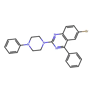 6-Bromo-4-phenyl-2-(4-phenylpiperazin-1-yl)quinazoline structure