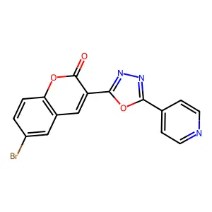 6-bromo-3-[5-(pyridin-4-yl)-1,3,4-oxadiazol-2-yl]-2H-chromen-2-one structure