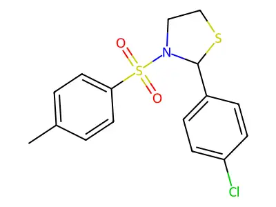 2-(4-Chlorophenyl)-3-(4-methylphenyl)sulfonyl-1,3-thiazolidine structure