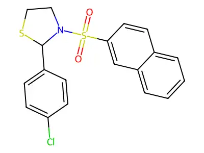 2-(4-Chlorophenyl)-3-(2-naphthylsulfonyl)-1,3-thiazolidine structure