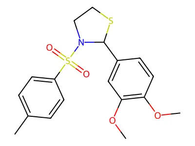 2-(3,4-Dimethoxyphenyl)-3-(4-methylbenzenesulfonyl)-1,3-thiazolidine structure