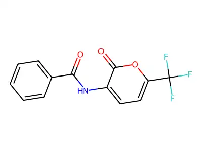 N-(2-Oxo-6-(trifluoromethyl)-2H-pyran-3-yl)benzamide structure