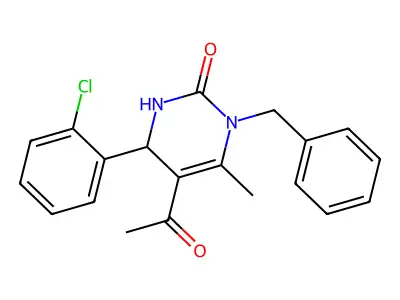 5-Acetyl-6-(2-chlorophenyl)-4-methyl-2-oxo-3-benzyl-1,3,6-trihydropyrimidine structure