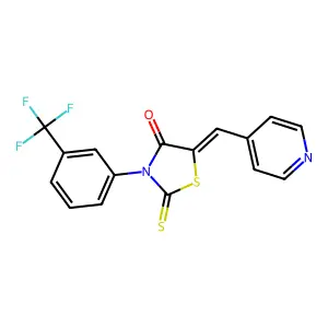 5-(4-pyridinylmethylene)-2-thioxo-3-[3-(trifluoromethyl)phenyl]-1,3-thiazolidin-4-one structure