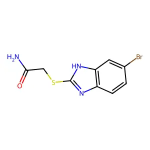 2-[(6-bromo-1H-benzimidazol-2-yl)sulfanyl]acetamide structure