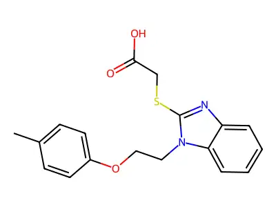 2-[1-[2-(4-Methylphenoxy)ethyl]benzimidazol-2-yl]sulfanylacetic acid structure